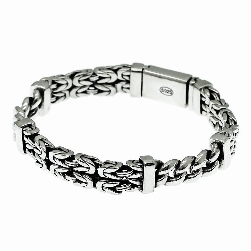 RetroSen Серебряный двухрядный узор киля и мир, индивидуальный браслет для мужчин и женщин, резной классический аксессуар