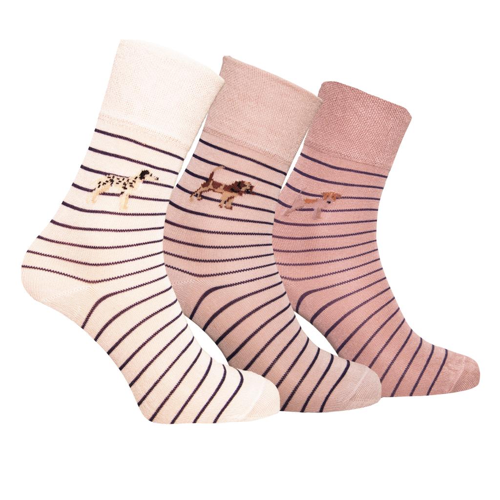 Женские/женские бамбуковые неэластичные носки для собак Simply Essentials (Пакет из 3)