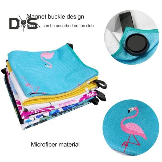 Магнитное полотенце для гольфа с сильным магнитом, вафельная сумка для гольфа из микрофибры, полотенце для гольфа с принтом, чистящее средство для мячей для гольфа
