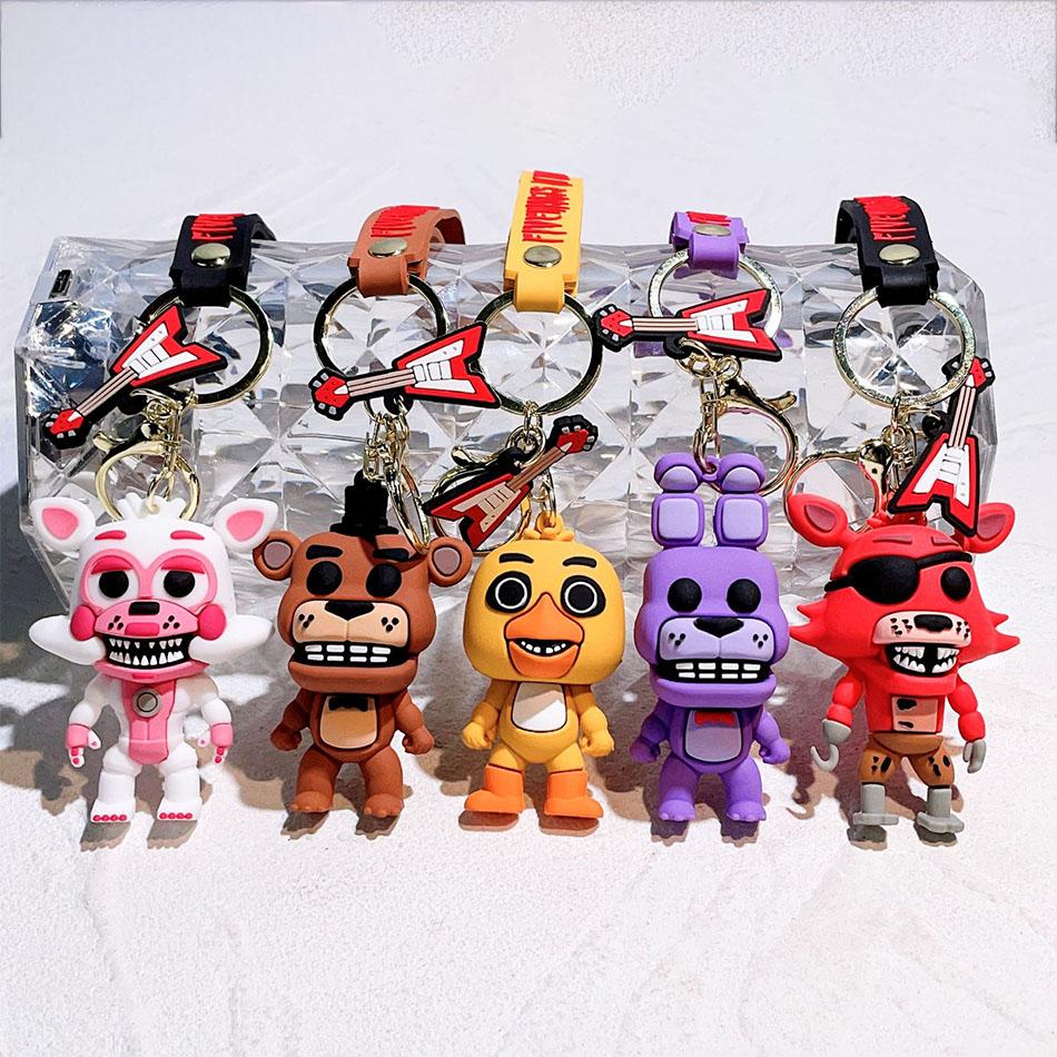 5 шт. Оптом Мультяшная Игровая Фигурка Действия FNAF Медведь Фредди Фазбер Модель Игрушка Пять Ночей с Фредди Брелок Для Подарка