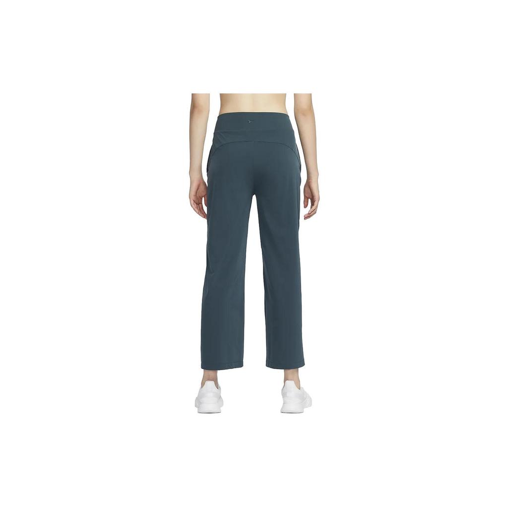 Nike Dri-FIT Bliss однотонные свободные быстросохнущие тренировочные брюки женские, цвет темно-зеленый, джунгли FB5028-328