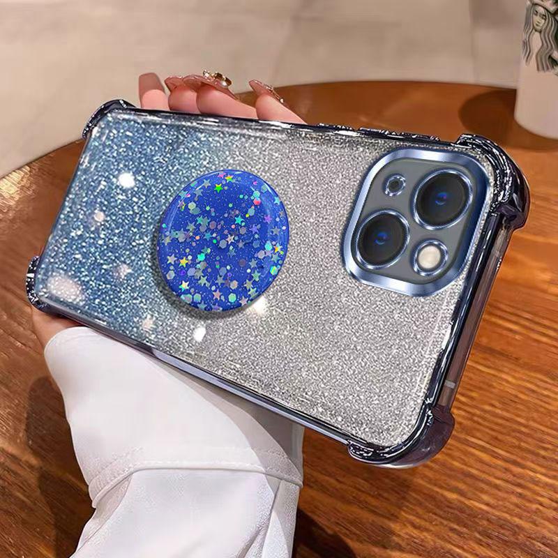 Luxury Shockproof Glitter Holder For Silicone Ring Spark Go 2025 Case For Tecno Spark Go 1 20 10 Pro With Holder Stand Cover