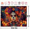 1 oversized polyester candy skull tapestry  vibrant Dead Wall Day decoration  Mexican carnival party background