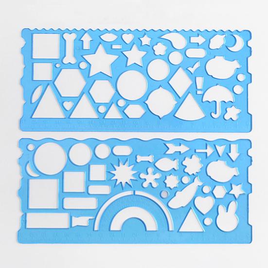 2 шт., прозрачная линейка для геометрического рисунка, многофункциональная, точная и простая в использовании, геометрический треугольник, транспортир, линейка