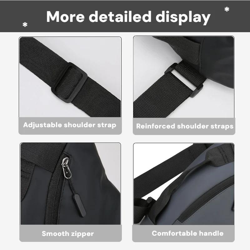 Simple Droplet Shaped Men Chest Bag Solid Color Sports Shoulder Bag Large Capacity Multifunctional Crossbody Bag Unisex