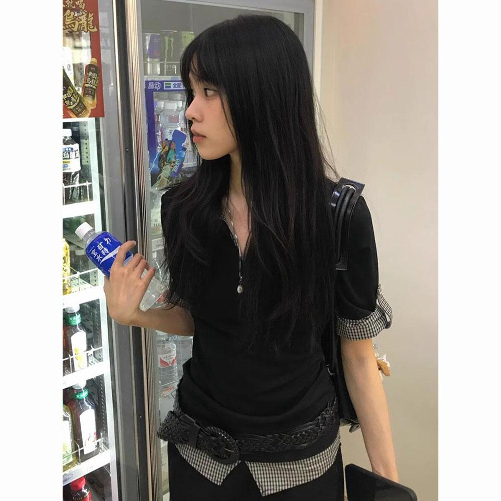 Женские футболки, топы, шикарные, контрастные, клетчатые, повседневные, модные