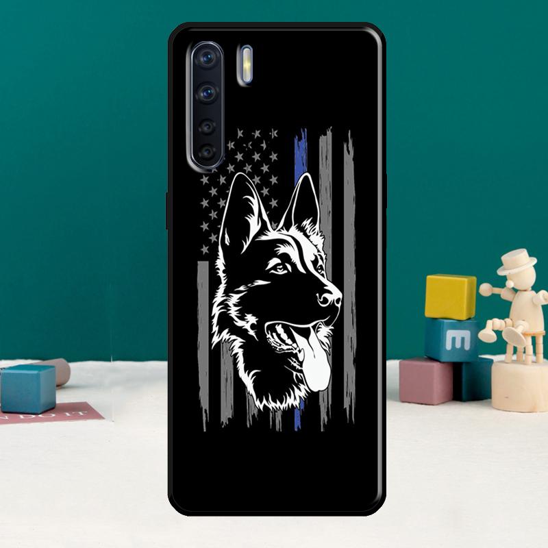 Cartoon German Shepherd Dog Phone Case For Oppo A74 A15 A80 A60 A40 A94 A54 A98 A78 A18 A38 A58 A16 A76 A96 A17 A77 A57S