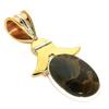 Natural Pietersite Gemstone TwoTone 925 Solid Sterling Silver Pendant 1.75" T6H47