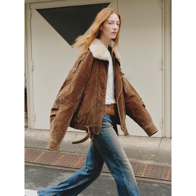 Пуховик из потертого денима Fu Zhi En