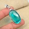 Aqua Apatite Gemstone Solid 925 Sterling Silver Handmade Design Pendant Jewelry