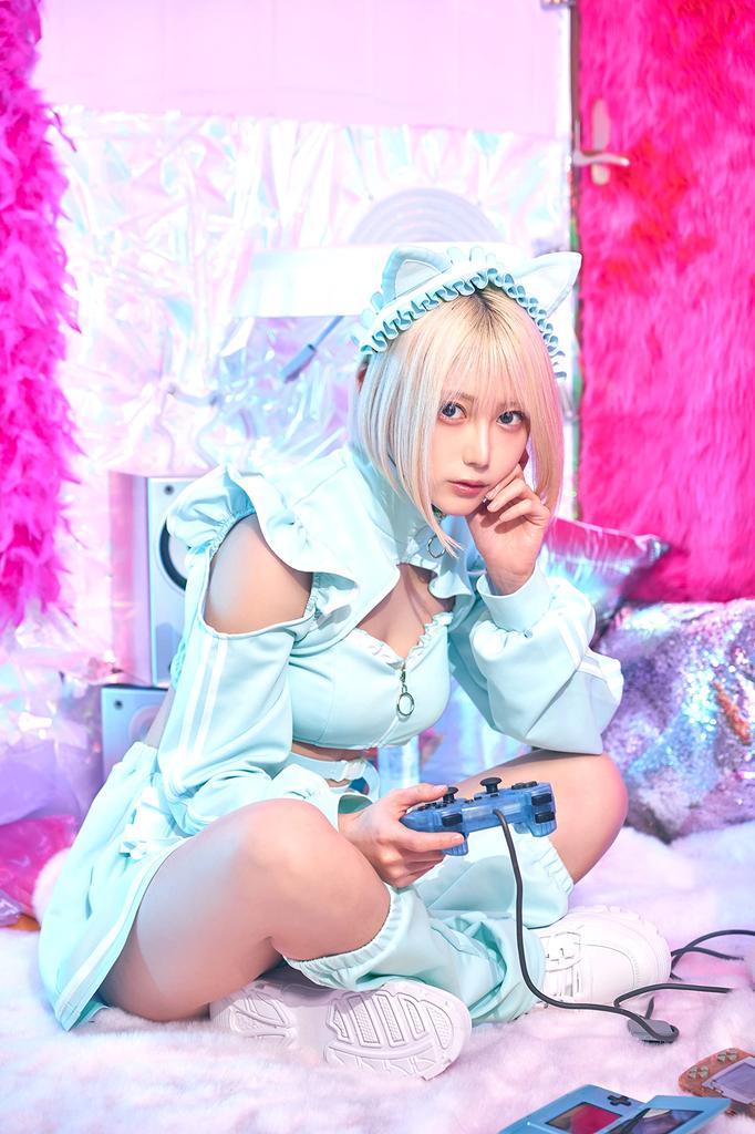 Clearstone SugarWhip Cosplay Halloween Cat Ear Jersey Maid Blue Women's