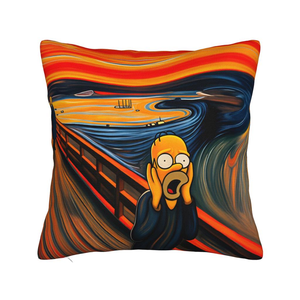Pillow Case Funny SSimpsons The Scream Parody Custom Pillow Cover For Wedding Party Home Decor Vintage Pillowcases
