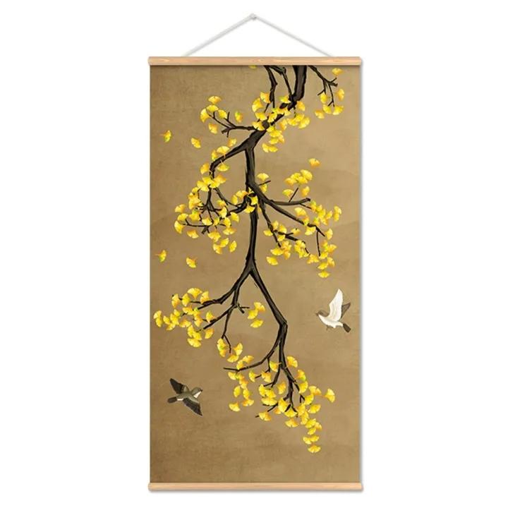 Винтажное китайское искусство Цветение сливы Птица Холст Картина Пейзаж Чернила Картины Холст HD Плакаты Домашний Декор в гостиную Безрамное