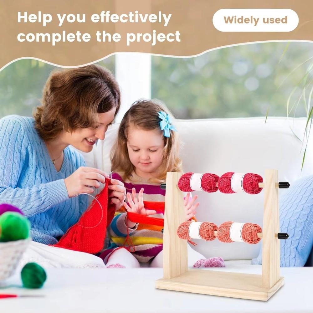 Manual Wool Storage Rack Vertical Rotating Yarn Ball Stand Easy Assembly Thread Holder DIY Craft