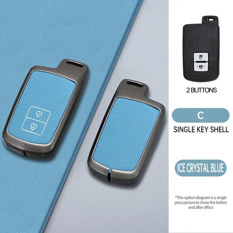 Zinc Alloy Leather Car Key Case Keychain Suitable for S0 Camry Corolla Avalon Rav4 Land Cruiser Smart Key Case 2/3/4 Buttons JH0