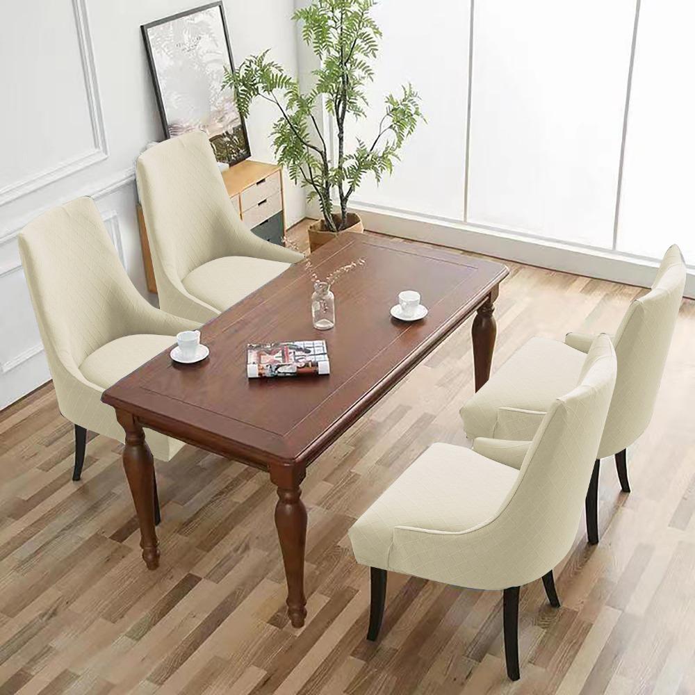 Waterproof Diamond Jacquard Stretch Chair Cover Elastic Dining Armchair Slipcover