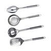 Set of 4 Stainless Steel Kitchen Utensils Ladle Skimmer Spatula and Spoon Elemental