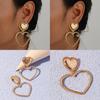 W240 Heartshaped Earrings With Electroplated Alloy For Wedding And Gift Giving