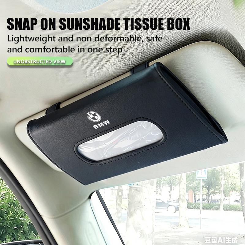 Car Tissue Box Sun Visor Hanging Napkin Holder Paper Rack Organizer For BMW Performance X1 M3 M6 F01 F02 E34 E36 E60 F10 F20 X6 ADMVN1