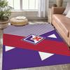 ACF Fiorentina Football Club Splash Style Area Rug, Dark Purple Texture Logo Floor Mat, Non Slip Carpet for Living Room Bedroom, Sports Decor Rug