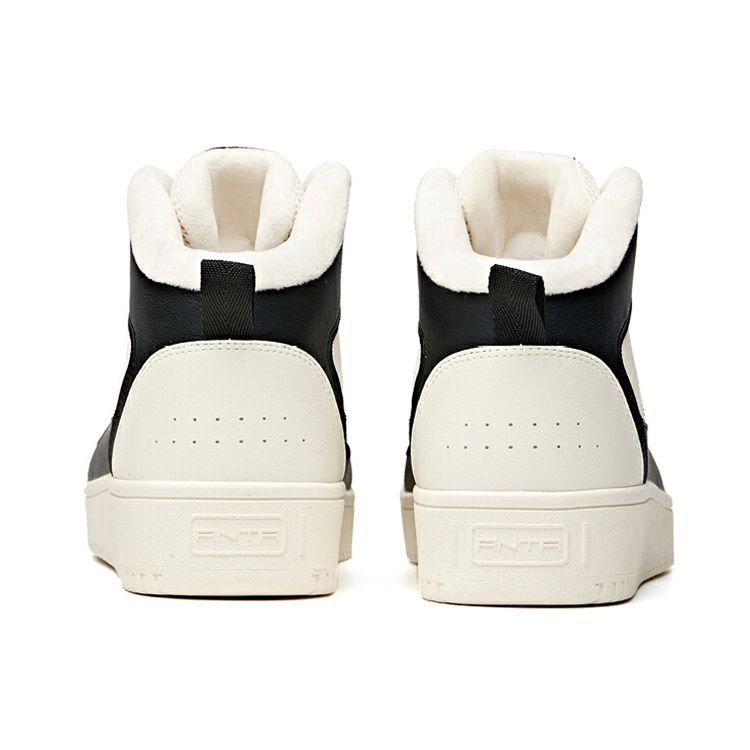 Anta Кроссовки Lifestyle Series из искусственной кожи, теплые и нескользящие, среднего размера, мужские кроссовки, белые, черные 912046920-1