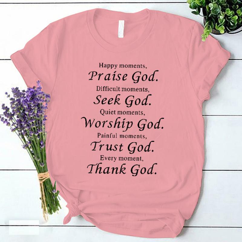 Trust God Thank God Harajuku Tshirt Lovely Faithful Vintage Clothes High Street Kpop Tees 90s Trend Graphic T Shirts Camisetas
