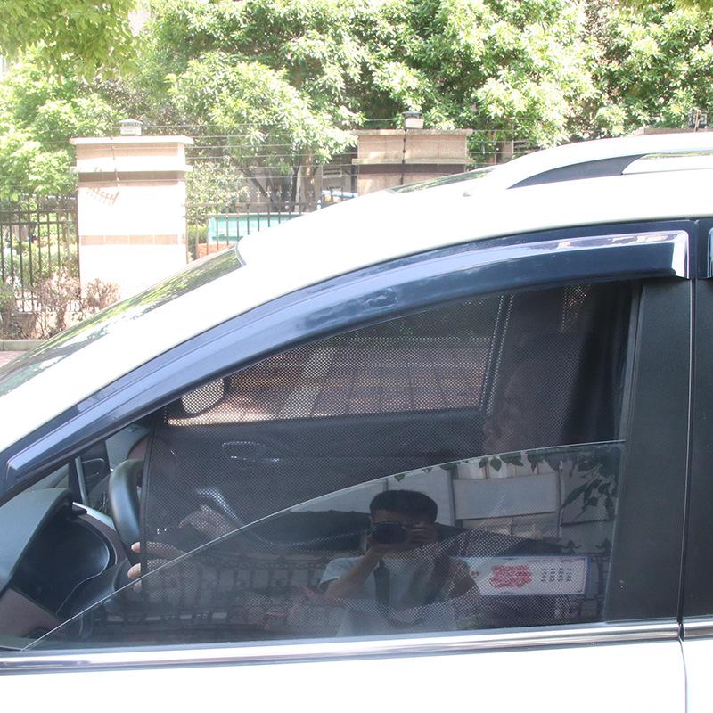 Magnetic Car Sunshade: Non-Automatic Retractable Heat Insulation Mesh for Front Windshield & Side Windows.