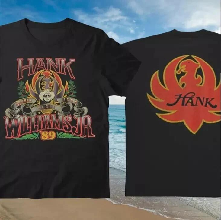 Винтажная футболка Hank Williams Jr Double Eagle 1989 Tour черная двусторонняя