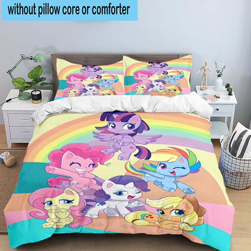 3PCS Twilight Sparkle's unicorn 3pcs Bedding,Including 3PCS Duvet Cover And 2pcs Pillowcases Perfect for Christmas,Ideal for Bedroom, Dormitory