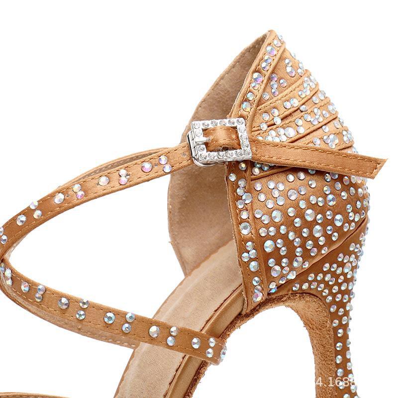 Атласные женские туфли для латинских танцев на высоком каблуке Обувь для взрослых для бальных танцев Обувь для социальных танцев Мягкая подошва