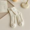 Coral Fleece Middle Tube Socks Bowknot Floor Socks Cute Women's Socks  Autumn