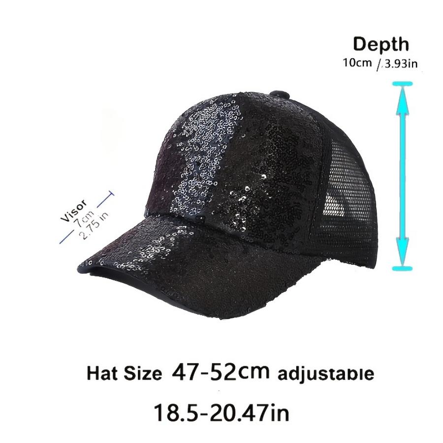 Блестящая сетчатая бейсболка с блестками, летняя шляпа от солнца, солнцезащитный козырек, унисекс
