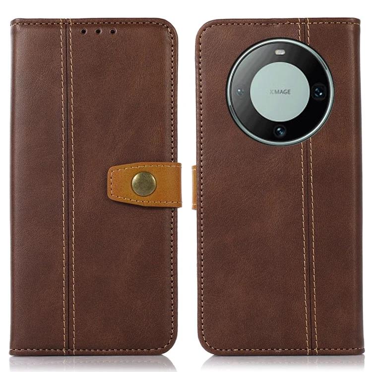 For Huawei Mate 60 PU Leather Smartphone Case Calf Texture Wallet Stand Cover