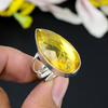 Citrine Gemstone Handmade 925 Sterling Silver Jewelry Ring Size 7 KG-338