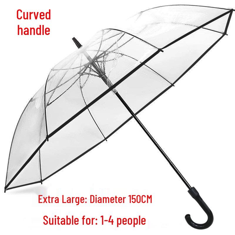 Eco-friendly Large PVC Transparent Golf Umbrella - Windproof, Rainproof, Sturdy, Long Handle with Print Logo