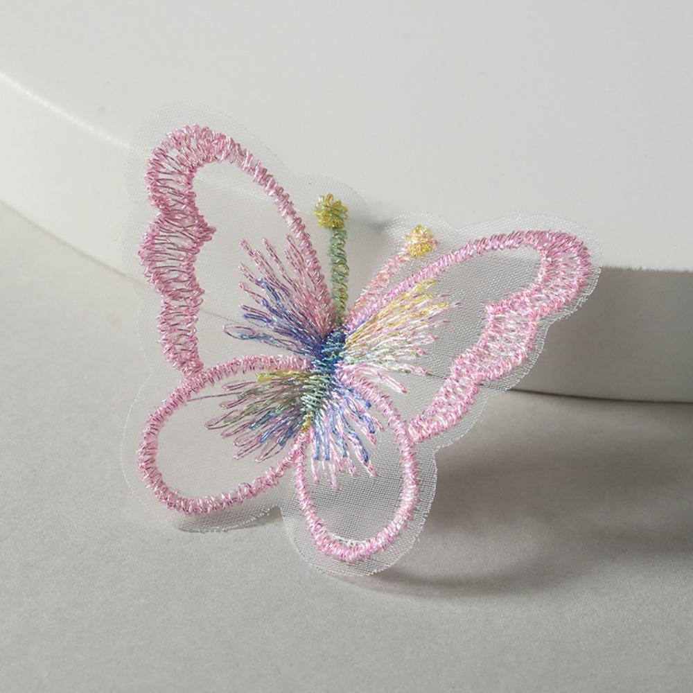 20Pcs Single Layer Golden Thread Butterfly Appliques Bridal Hair Accessories