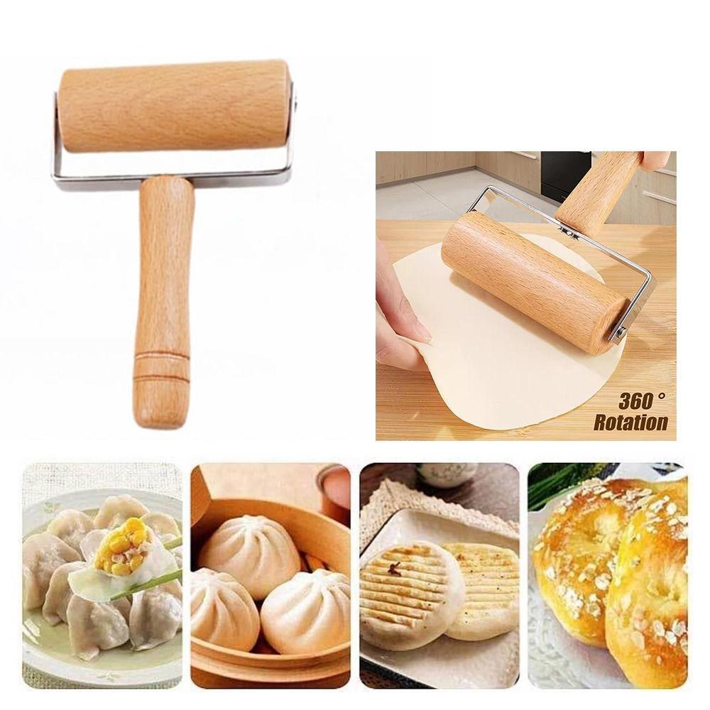 Non-Stick Dumpling Skin Artifact Wooden Handle Rolling Stick Cake Dough Roller  Kitchen Accessories