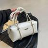 PU Boston Shoulder Bag for Women  Long Handle  Monochromatic  High Quality  Simple  Designer Style  Versatile Handbags  Fashionable