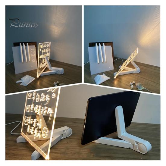 Доска для сухого стирания с подставкой, мягкая подсветка, USB Plug-Play, многофункциональная светящаяся акриловая доска для сообщений, светодиодная доска для рисования