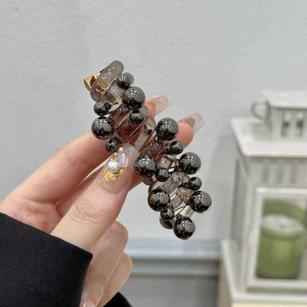 Pearl Spiral Rubber Band Telephone Wire Phone Cord Hair Tie Fashion Elastic Hair Band  Women