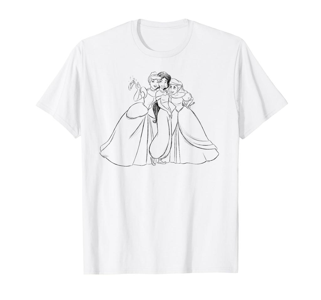 Disney Princess Cinderella Jasmine Ariel Coloring Book T-shirt