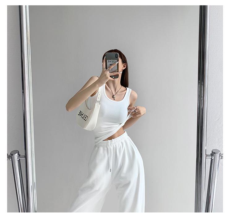 Premium Cotton U-neck Slimming Sports Tank Top - Women's Summer Sleeveless Camisole