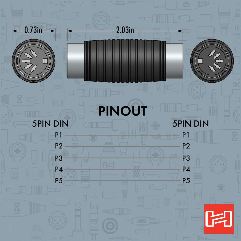 Hosa MIDI Adapter 5-Pin DIN GMD-108