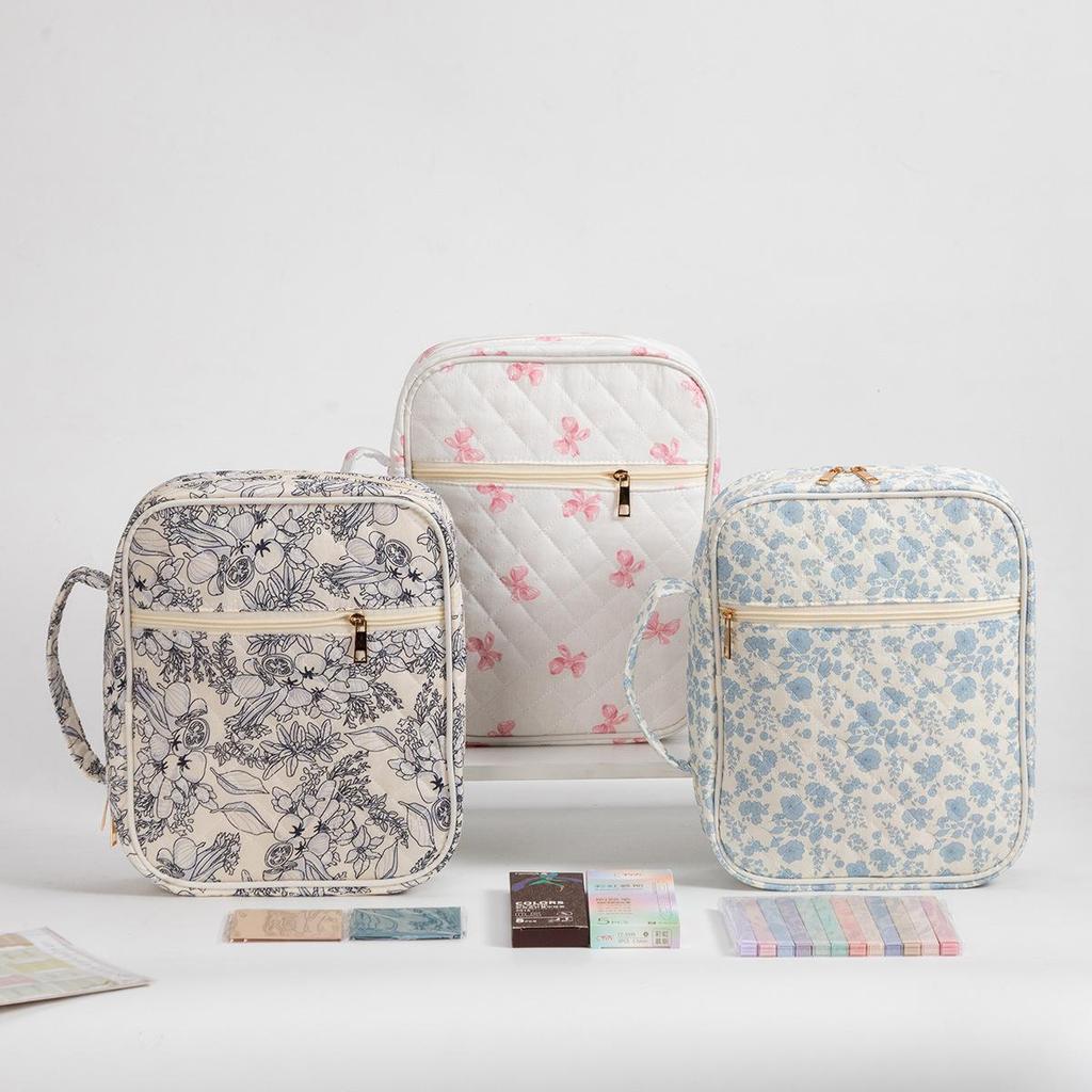 Portable Quilted Cotton Book Bag – Dustproof Cover for Travel & Prayer Books