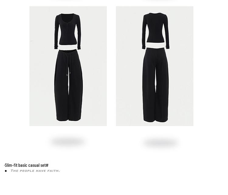 Женские брюки американского ретро-стиля, облегающего кроя, с V-образным поясом и широкими штанинами, коллекция осень/зима 2025