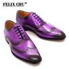Fashion Big Sizes Handmade Mens Wingtip Oxford Shoes Genuine Calf Leather Traditional Brogue Dress Shoes Wedding Formal Shoes for Men