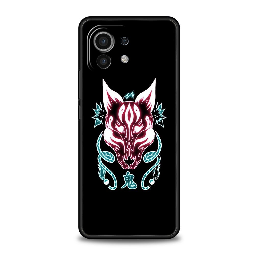 Чехол для Xiaomi Poco X4 X3 NFC F3 F4 M3 M4 Mi Note 12T 10 11 Ultra 11T 13 Pro 10T 12 Lite 9T 5G Мягкий чехол Samurai Oni Mask неоновая