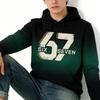 Spring Europe and America Fashion 67 Gradient Print Hoodies Men Women Long Sleeve Pullover Casual Hoodies Sweatshirt Clothing