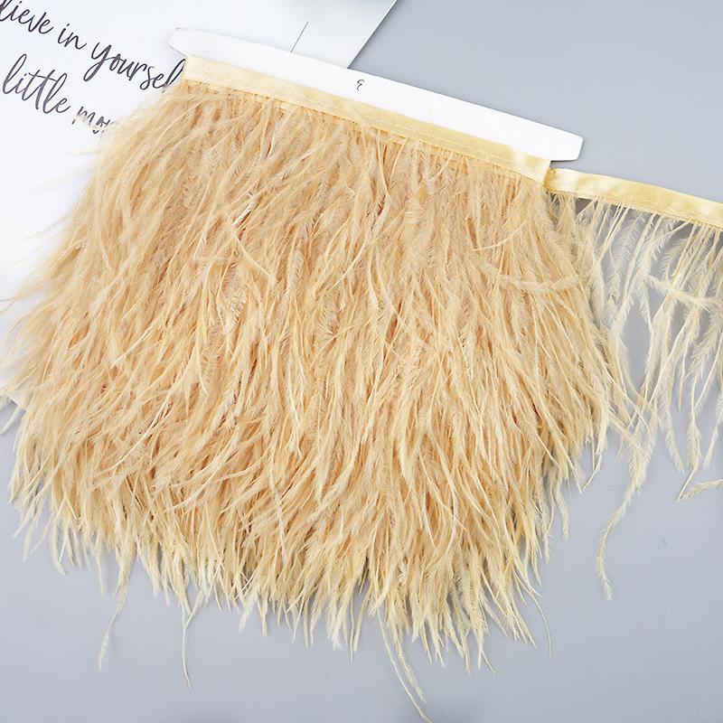 Diy Handmade Accessories Colorful Ostrich Feather Cloth Edge Decorative Accessories Clothing Accessories Wedding Skirt