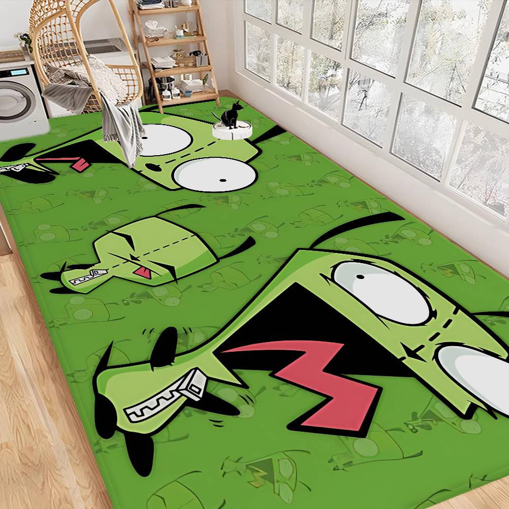 Invader Zim Cartoon Anime Floor Mat Floor Mat Rectangle Anti-slip Home Soft Badmat Front Door Indoor Outdoor Mat Welcome Doormat